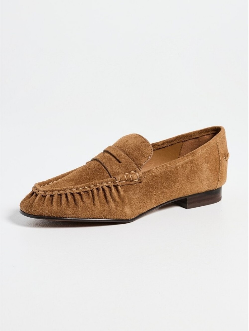 Madewell Suede Ashley Ruched Loafer - Aged Cognac